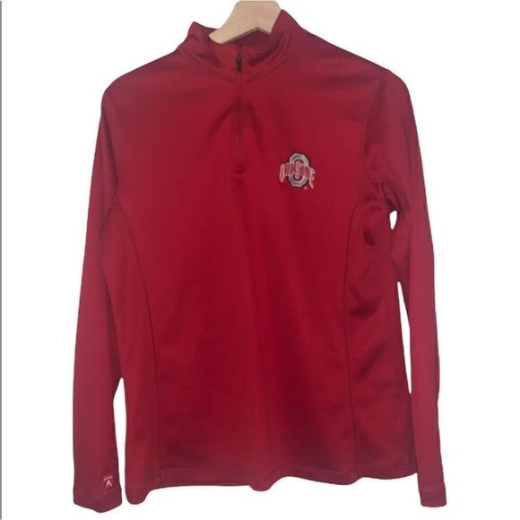 Ohio State University Women’s Quarter Zip Long Sleeve Pullover Sz Medium - Picture 1 of 9